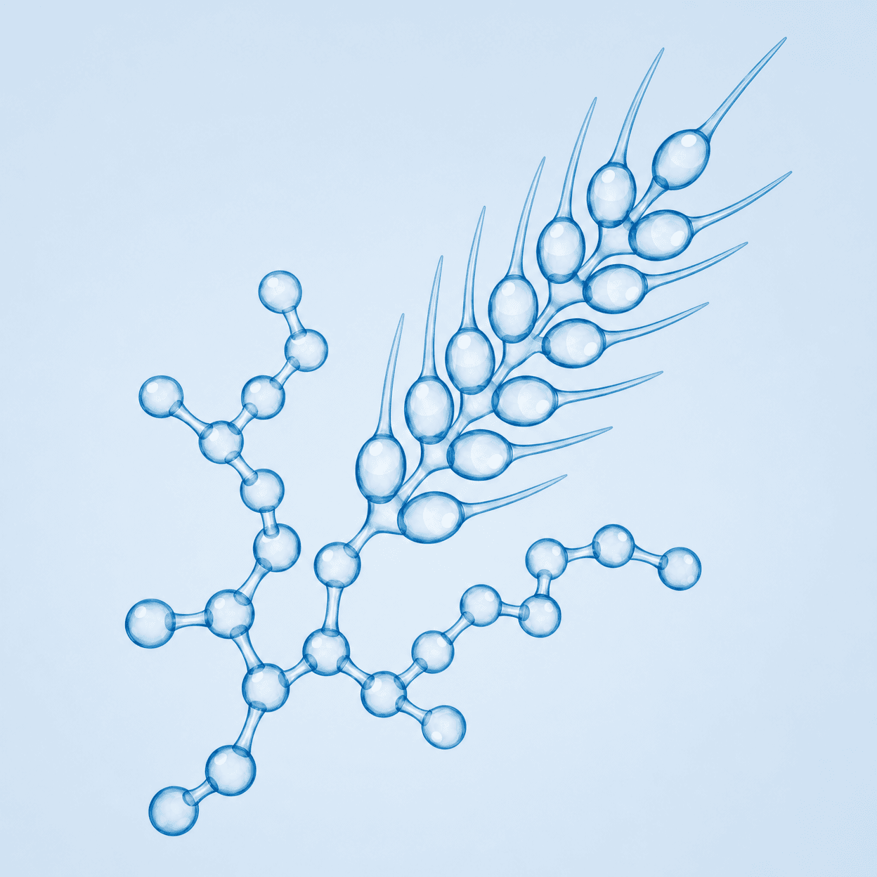 Molecular leaf illustration - VELTIS peptide research